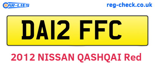 DA12FFC are the vehicle registration plates.
