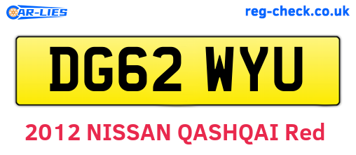 DG62WYU are the vehicle registration plates.