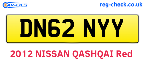 DN62NYY are the vehicle registration plates.