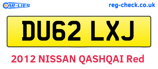 DU62LXJ are the vehicle registration plates.