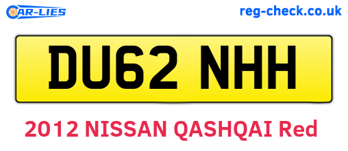 DU62NHH are the vehicle registration plates.