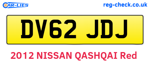 DV62JDJ are the vehicle registration plates.