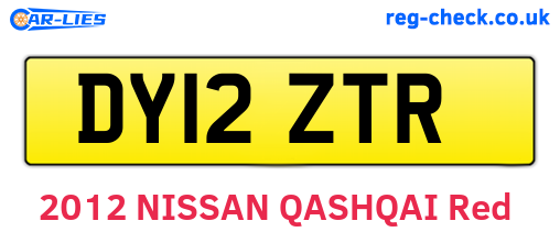 DY12ZTR are the vehicle registration plates.