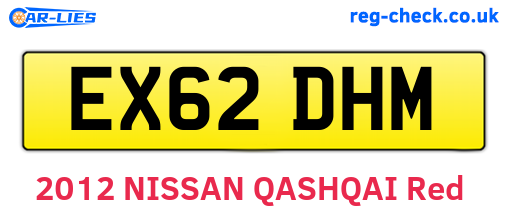 EX62DHM are the vehicle registration plates.