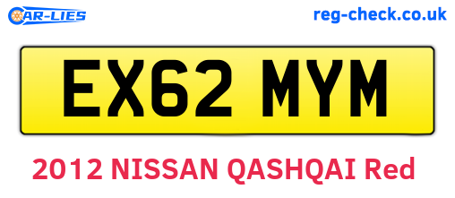 EX62MYM are the vehicle registration plates.