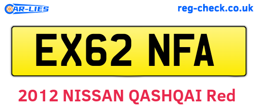 EX62NFA are the vehicle registration plates.