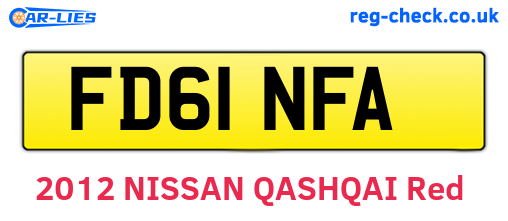 FD61NFA are the vehicle registration plates.