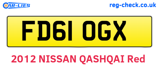 FD61OGX are the vehicle registration plates.