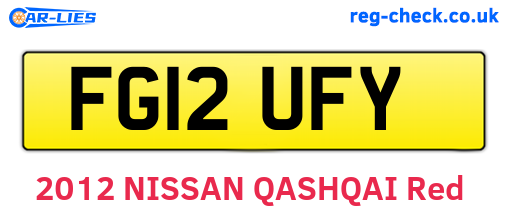 FG12UFY are the vehicle registration plates.
