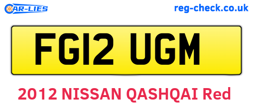 FG12UGM are the vehicle registration plates.