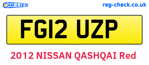 FG12UZP are the vehicle registration plates.