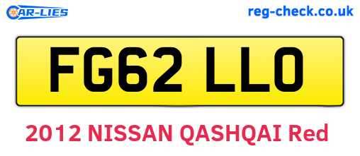 FG62LLO are the vehicle registration plates.