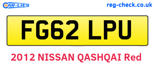 FG62LPU are the vehicle registration plates.