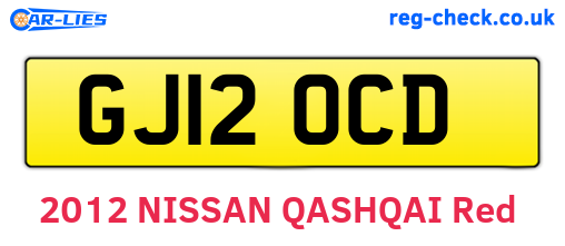 GJ12OCD are the vehicle registration plates.