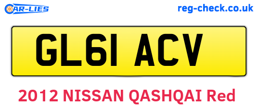 GL61ACV are the vehicle registration plates.
