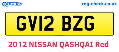 GV12BZG are the vehicle registration plates.