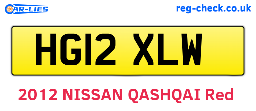HG12XLW are the vehicle registration plates.