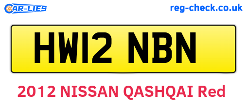 HW12NBN are the vehicle registration plates.