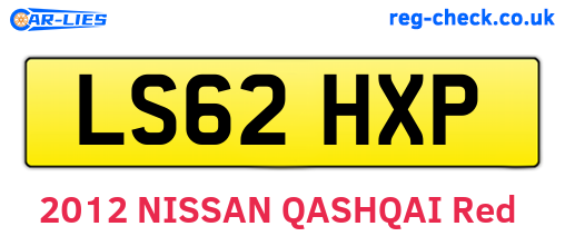 LS62HXP are the vehicle registration plates.