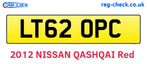 LT62OPC are the vehicle registration plates.
