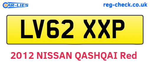 LV62XXP are the vehicle registration plates.