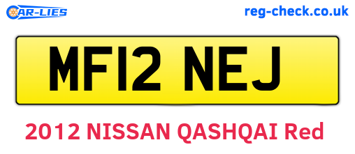 MF12NEJ are the vehicle registration plates.