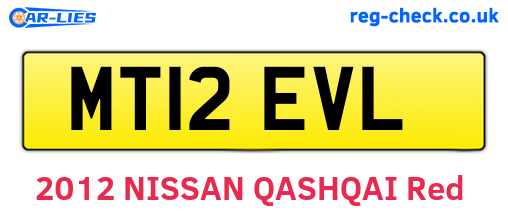 MT12EVL are the vehicle registration plates.