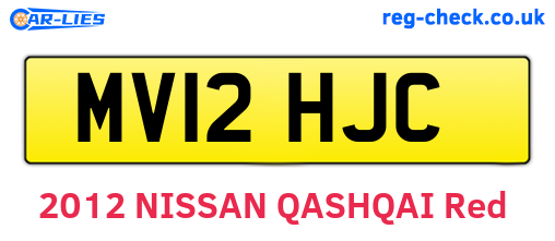 MV12HJC are the vehicle registration plates.