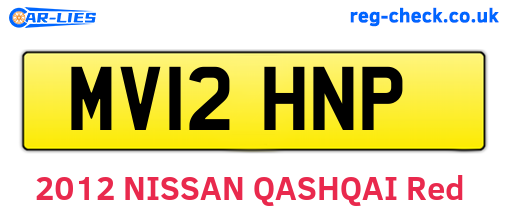 MV12HNP are the vehicle registration plates.