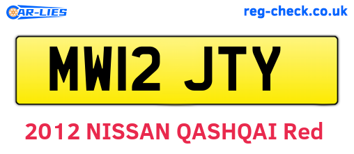 MW12JTY are the vehicle registration plates.