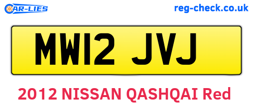 MW12JVJ are the vehicle registration plates.