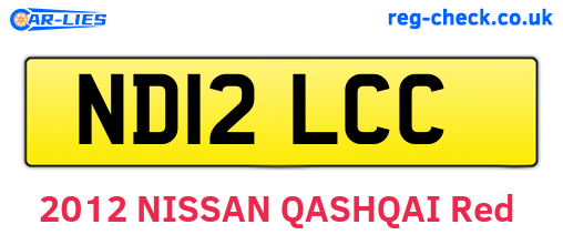 ND12LCC are the vehicle registration plates.