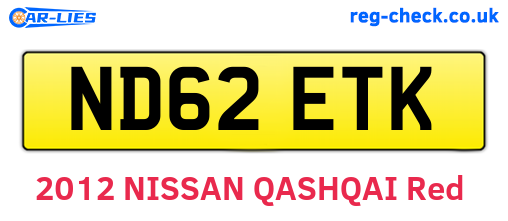 ND62ETK are the vehicle registration plates.