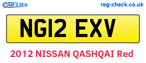 NG12EXV are the vehicle registration plates.