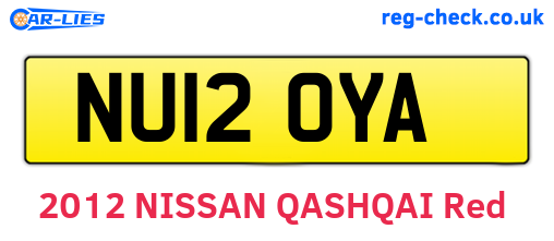 NU12OYA are the vehicle registration plates.