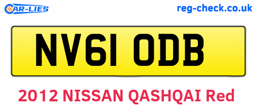 NV61ODB are the vehicle registration plates.