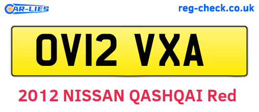 OV12VXA are the vehicle registration plates.