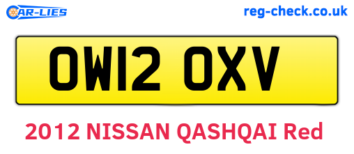OW12OXV are the vehicle registration plates.
