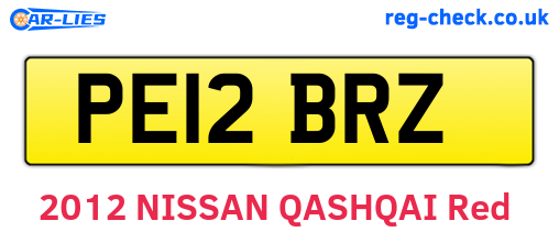 PE12BRZ are the vehicle registration plates.