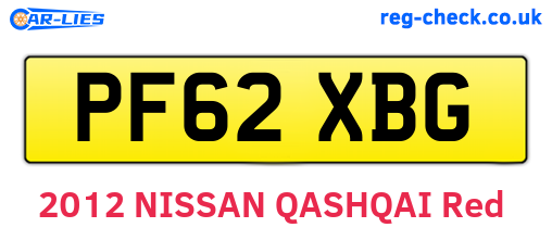 PF62XBG are the vehicle registration plates.