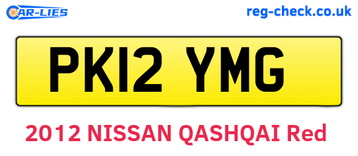 PK12YMG are the vehicle registration plates.