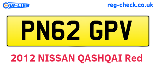 PN62GPV are the vehicle registration plates.