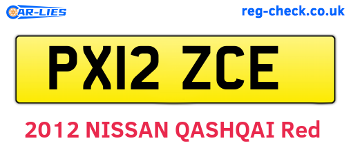PX12ZCE are the vehicle registration plates.