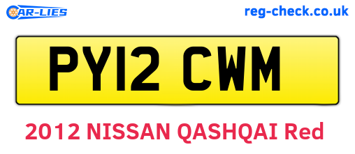 PY12CWM are the vehicle registration plates.