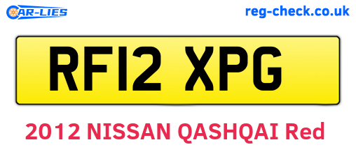 RF12XPG are the vehicle registration plates.