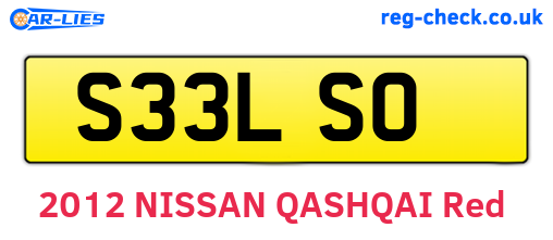 S33LSO are the vehicle registration plates.