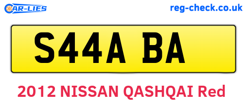 S44ABA are the vehicle registration plates.