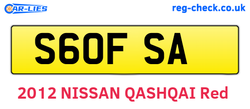 S60FSA are the vehicle registration plates.