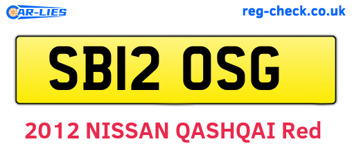 SB12OSG are the vehicle registration plates.