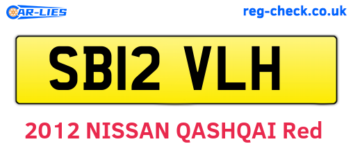 SB12VLH are the vehicle registration plates.